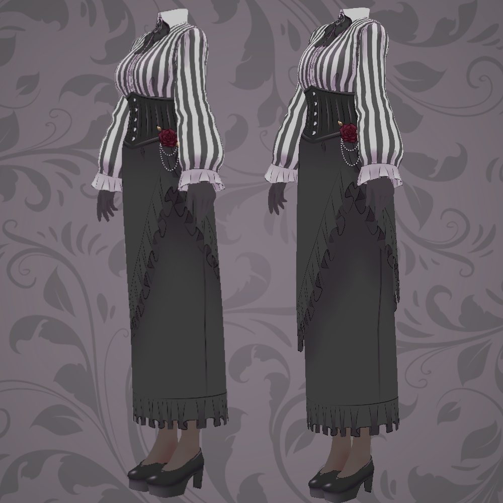 【VRoid テクスチャ】大人ゴシックロング丈(3種)