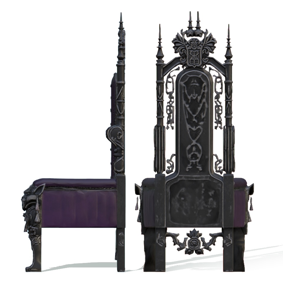 【3Dモデル】深淵の支配者が座す玉座(椅子)5色セット