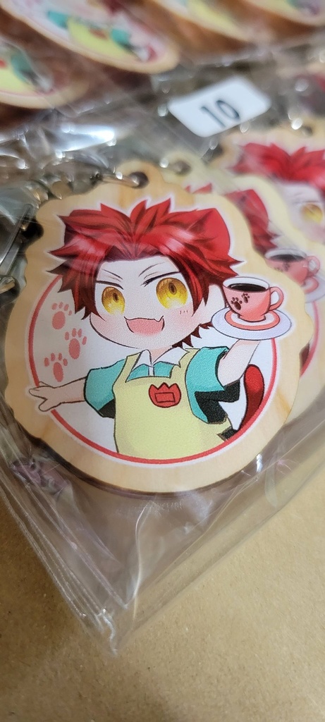 ねこたかやウッドキーホルダー