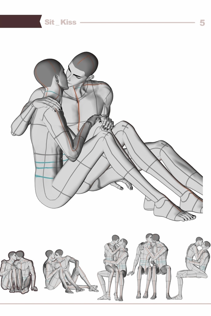 【ロマンティック】男男カップルポーズ vol.8 - AxB