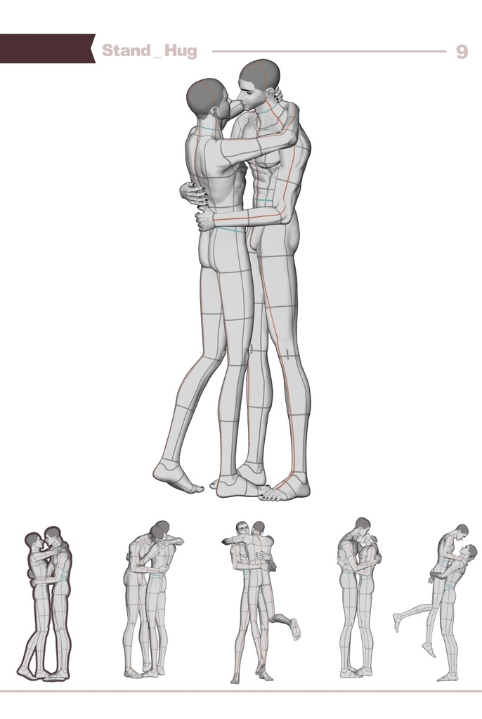 【ロマンティック】男男カップルポーズ vol.8 - AxB