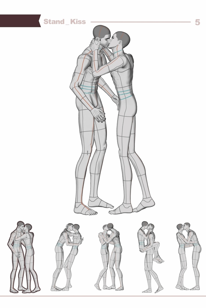 【ロマンティック】男男カップルポーズ vol.8 - AxB