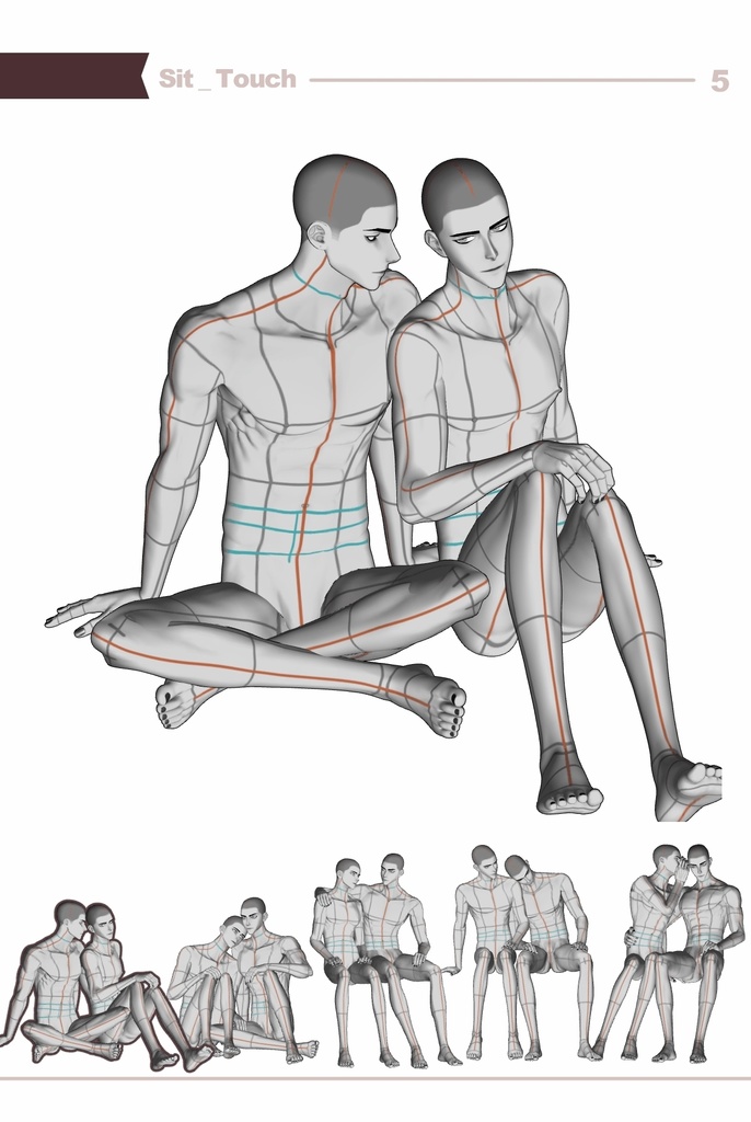 【ロマンティック】男男カップルポーズ vol.8 - AxB