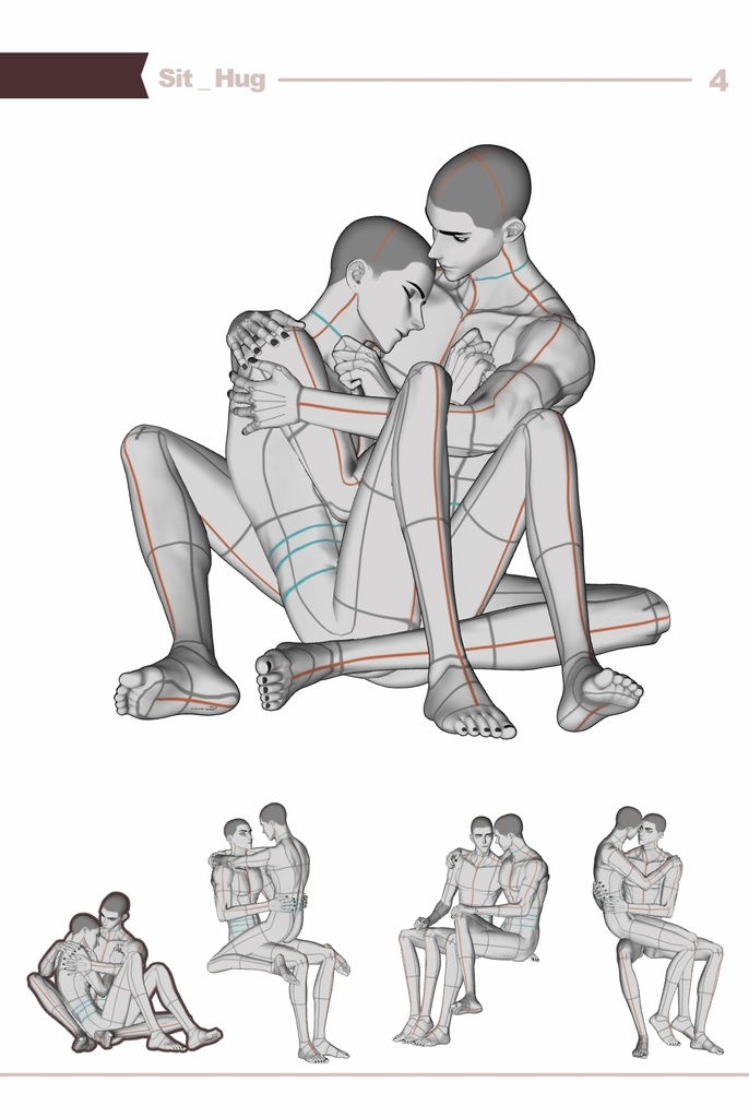 【ロマンティック】男男カップルポーズ vol.8 - AxB