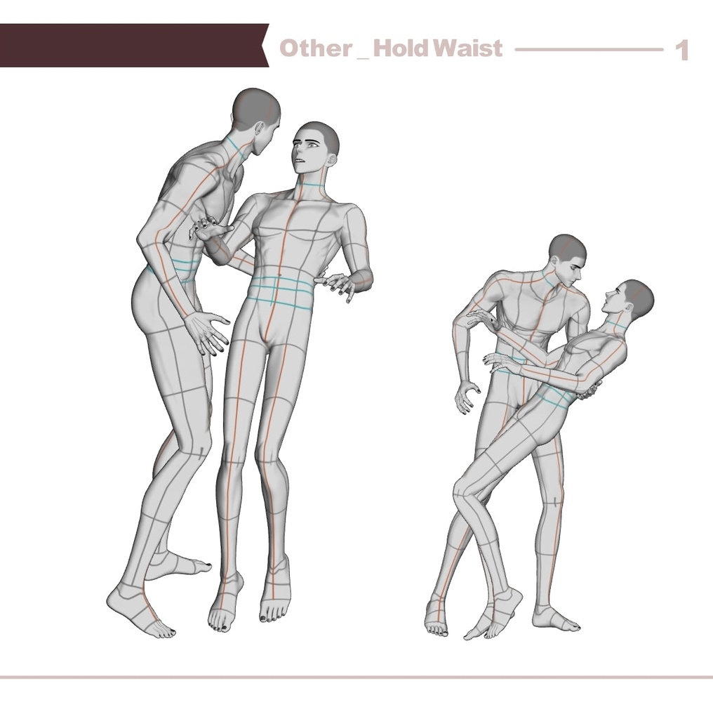 【ロマンティック】男男カップルポーズ vol.8 - AxB