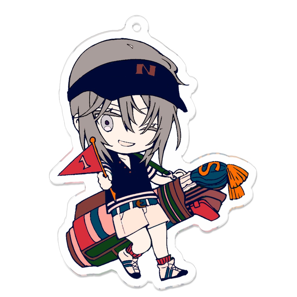 ゴルファーニシェちゃんアクリルキーホルダー