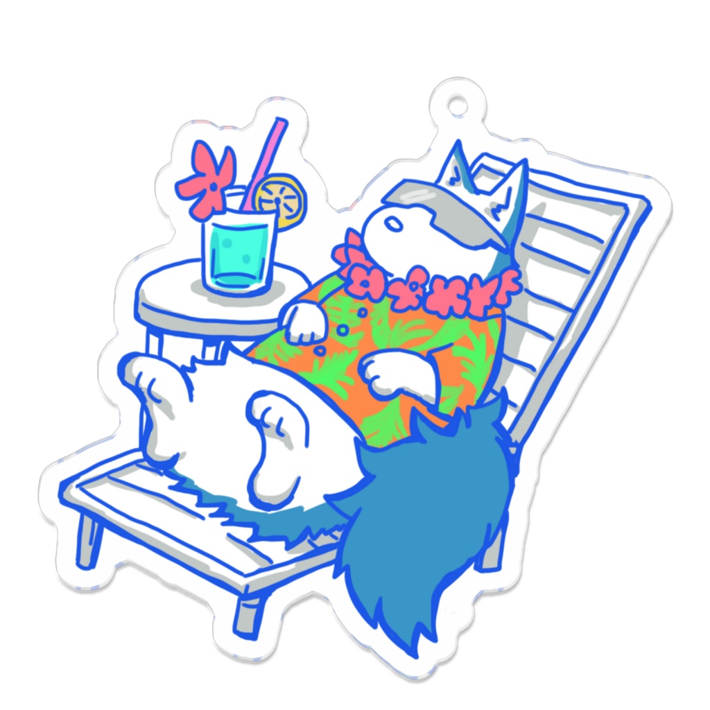 ビーチでバカンスふわふわくんアクキー