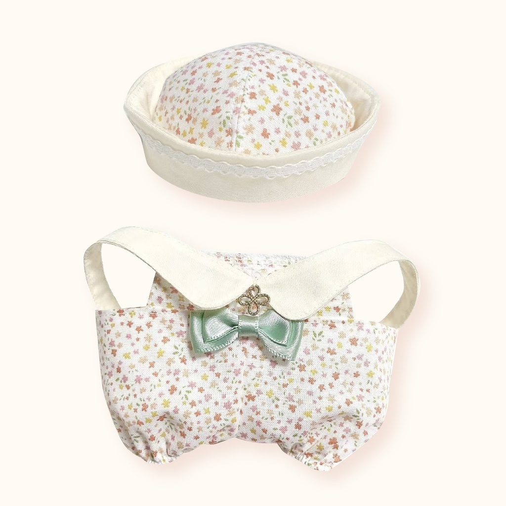 小花の丸衿サロペット