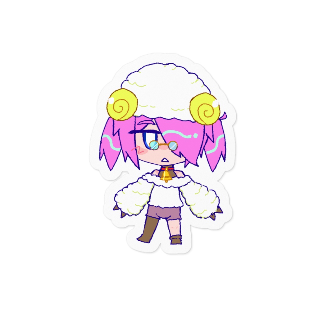もこもこあきらくんA ステッカー