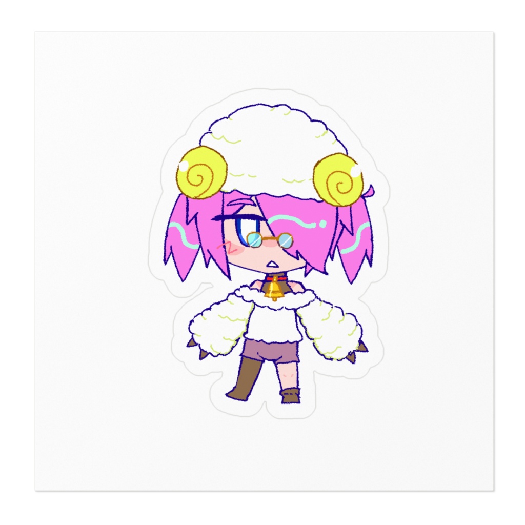 もこもこあきらくんA ステッカー