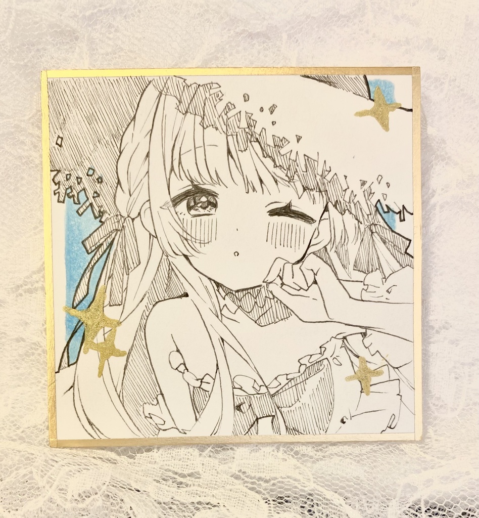 豆色紙（海辺の少女）