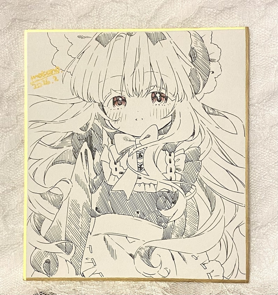 手描きミニ色紙（いちごミルク）