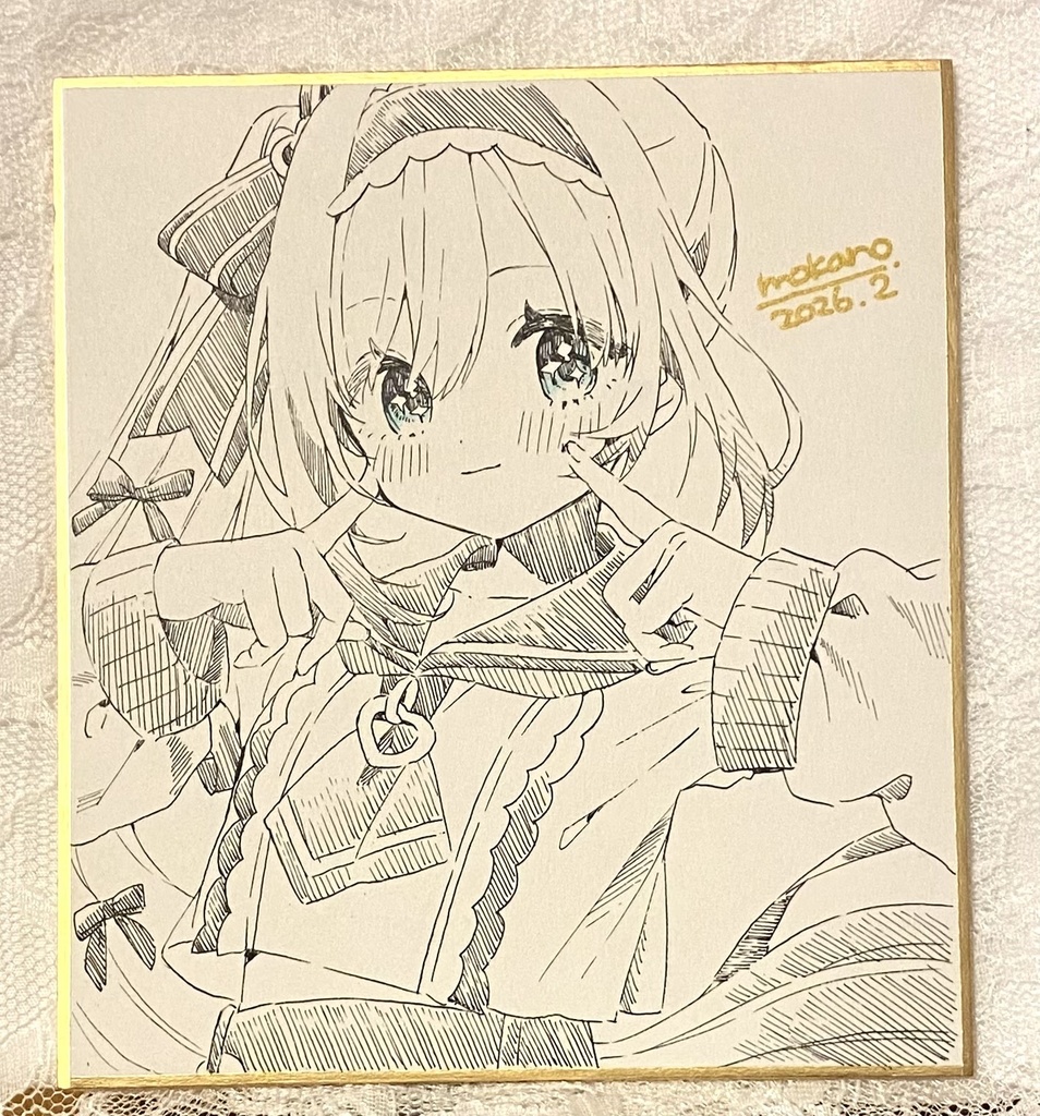 手描きミニ色紙（クリームソーダ）