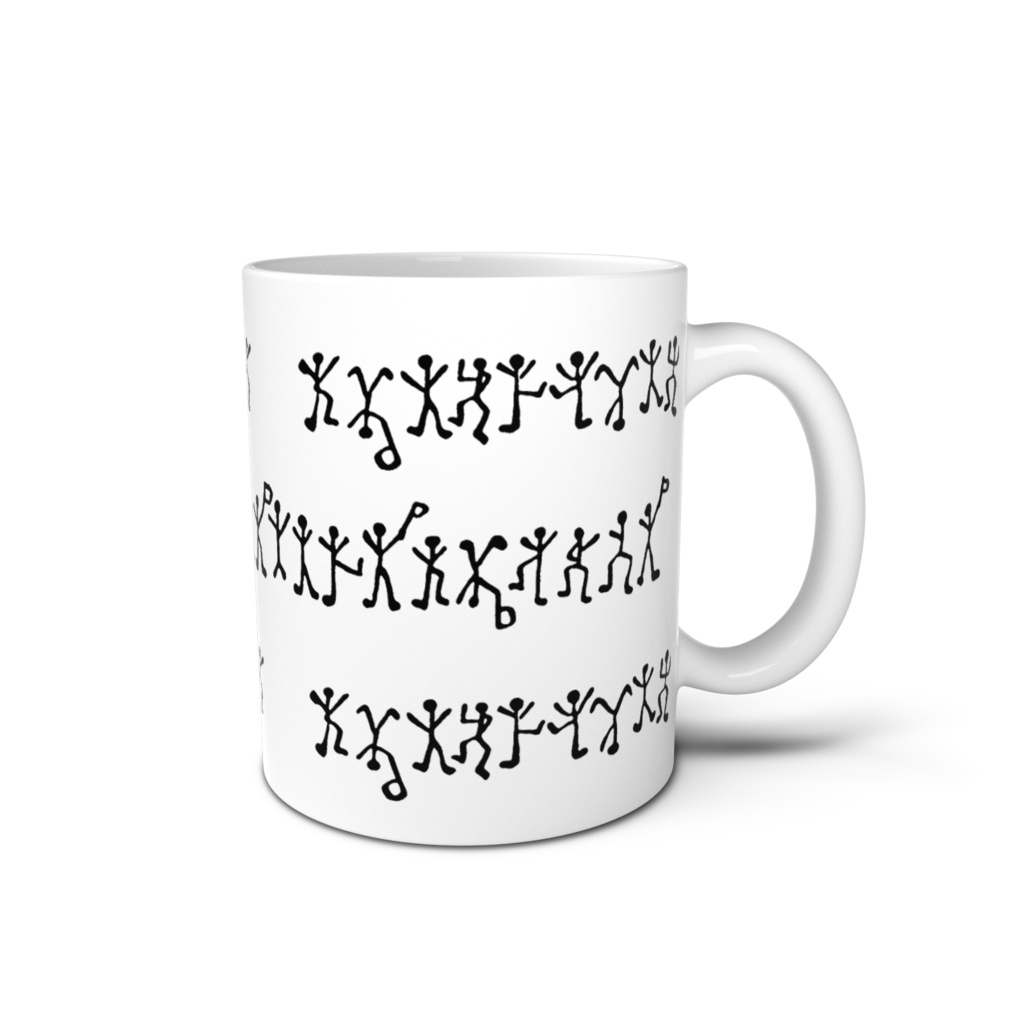 「踊る人形」マグカップ_白