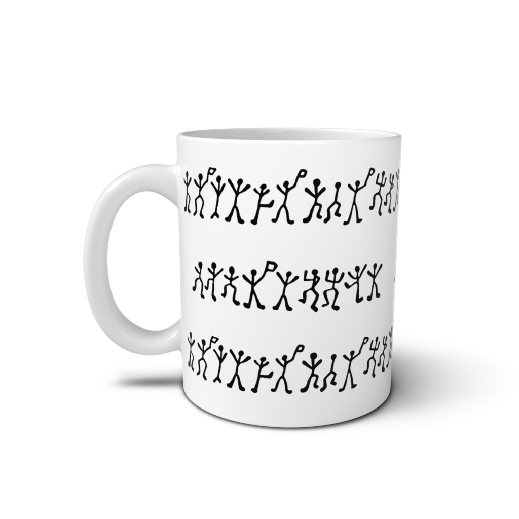 「踊る人形」マグカップ_白