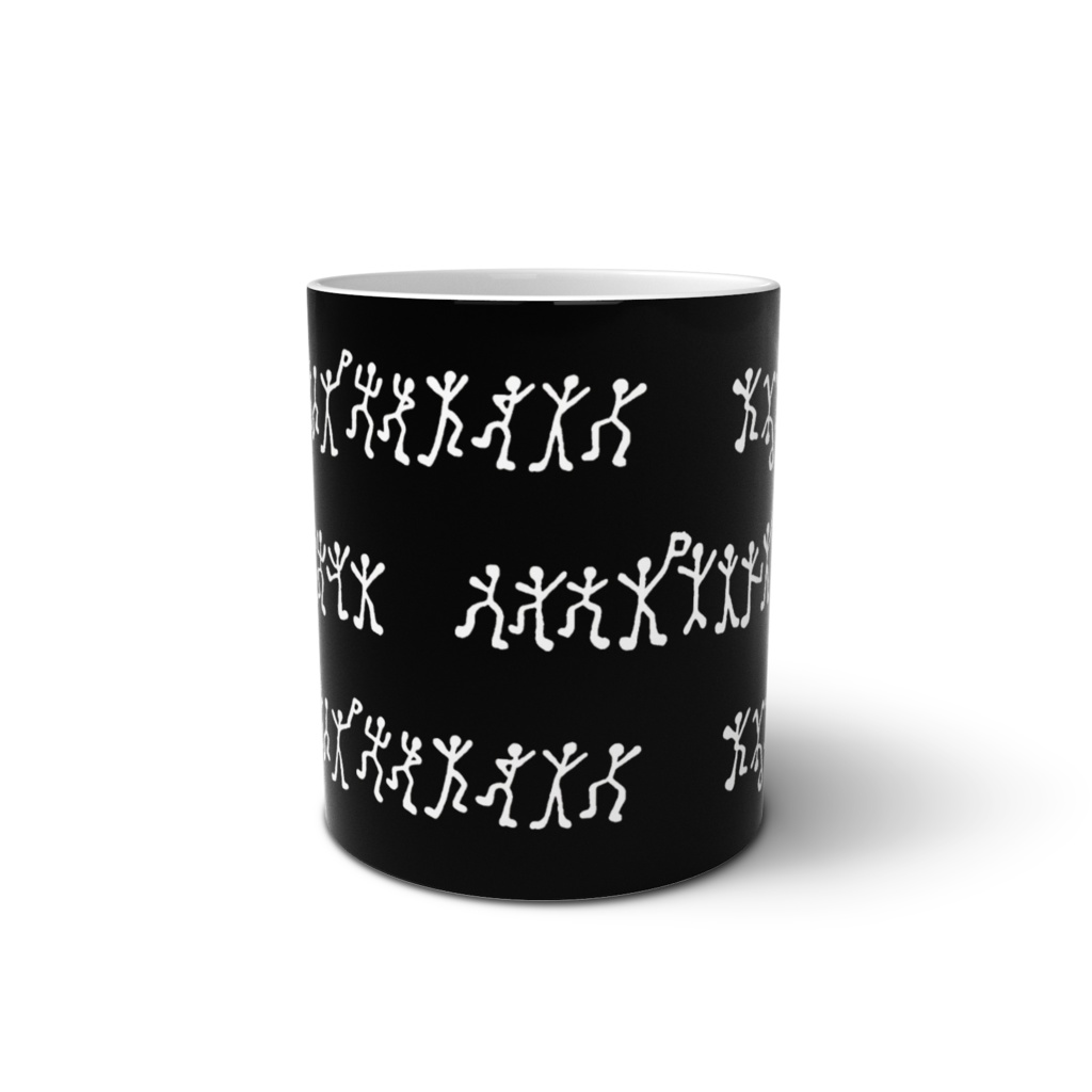 「踊る人形」マグカップ_黒