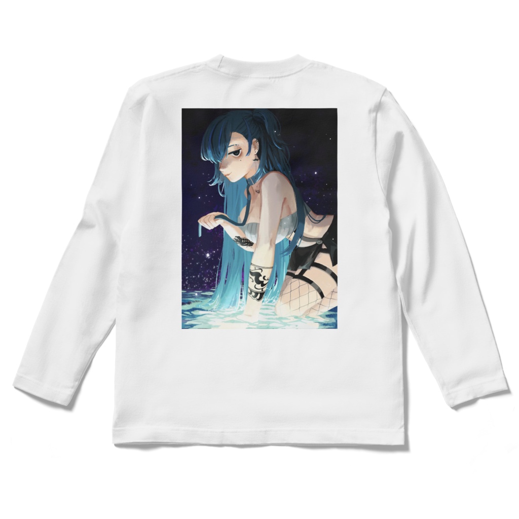 白鯨ほえるタトゥーロゴ ロングTシャツ