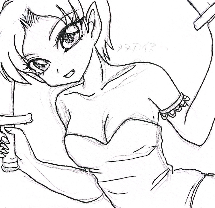 【ミニ色紙】フェリシア ナコルル 双刀使い