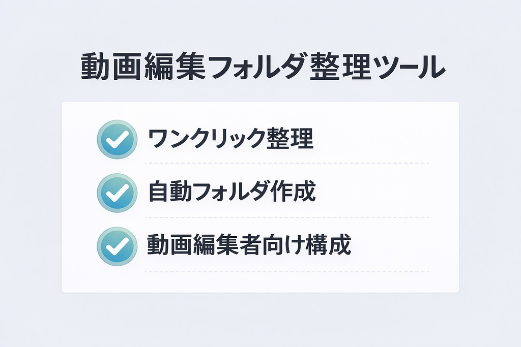 動画素材フォルダを一瞬で整理|編集者専用ツール
