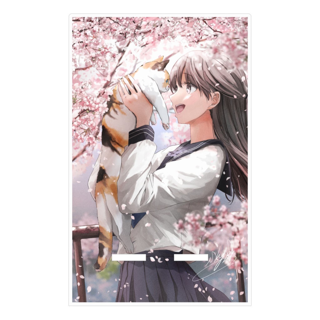 春に包まれて:アクリルスマホスタンド