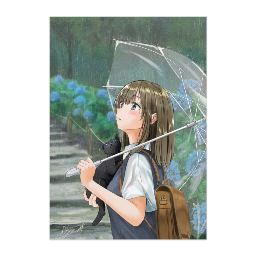 雨と黒猫