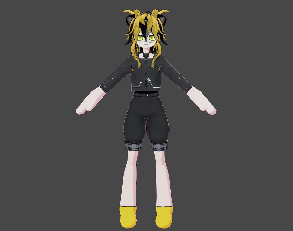 Yellow electric cat character (.vrm model) - wulfieshop - BOOTH