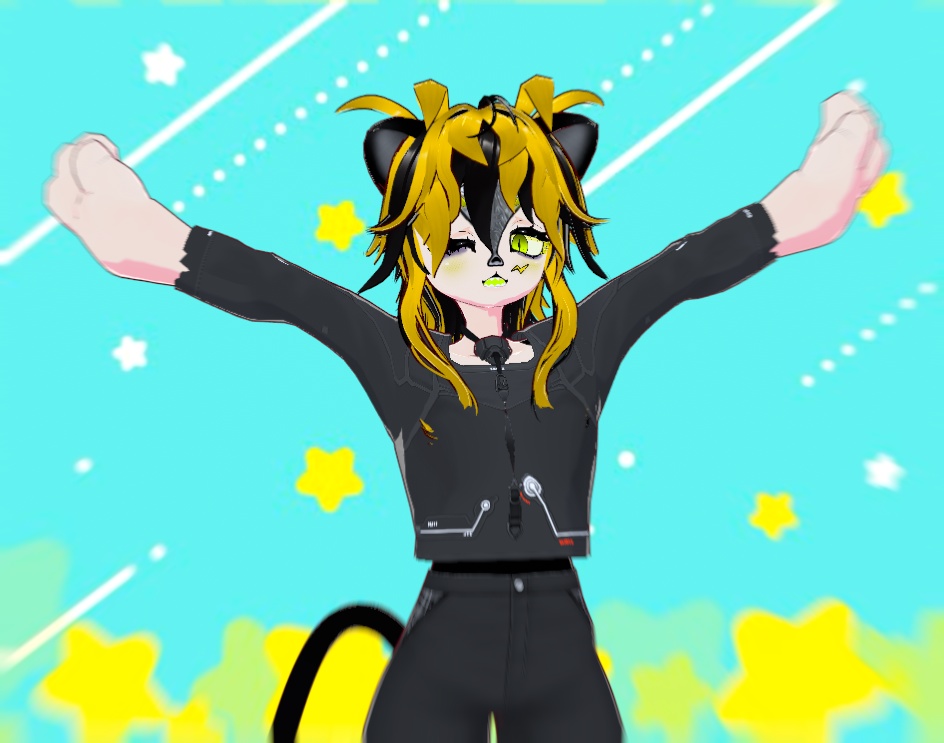 Yellow electric cat character (.vrm model)