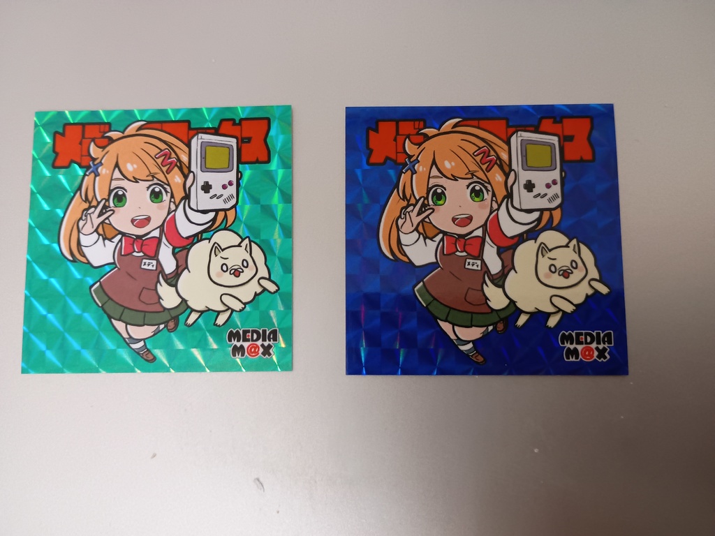 【匿名配送】メディアマックス『メディちゃん』シール(青・緑）セット
