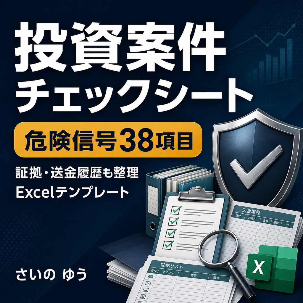 投資案件セルフチェック&被害証拠整理テンプレート|Excel版