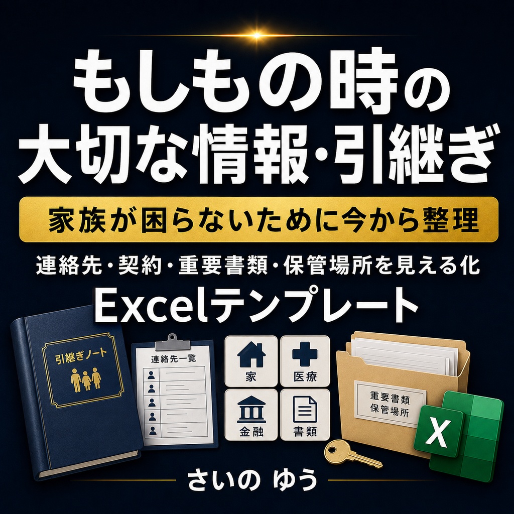 もしもの時の大切な情報・引継ぎノート｜家族が困らないためのExcel版