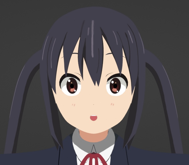 Azusa Nakano 3D model (blender, fbx, vrm, unity package)