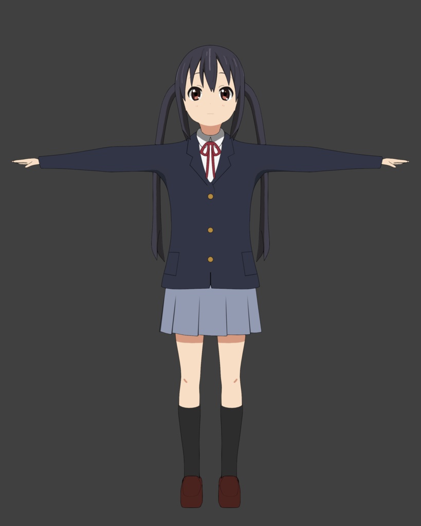 Azusa Nakano 3D model (blender, fbx, vrm, unity package)