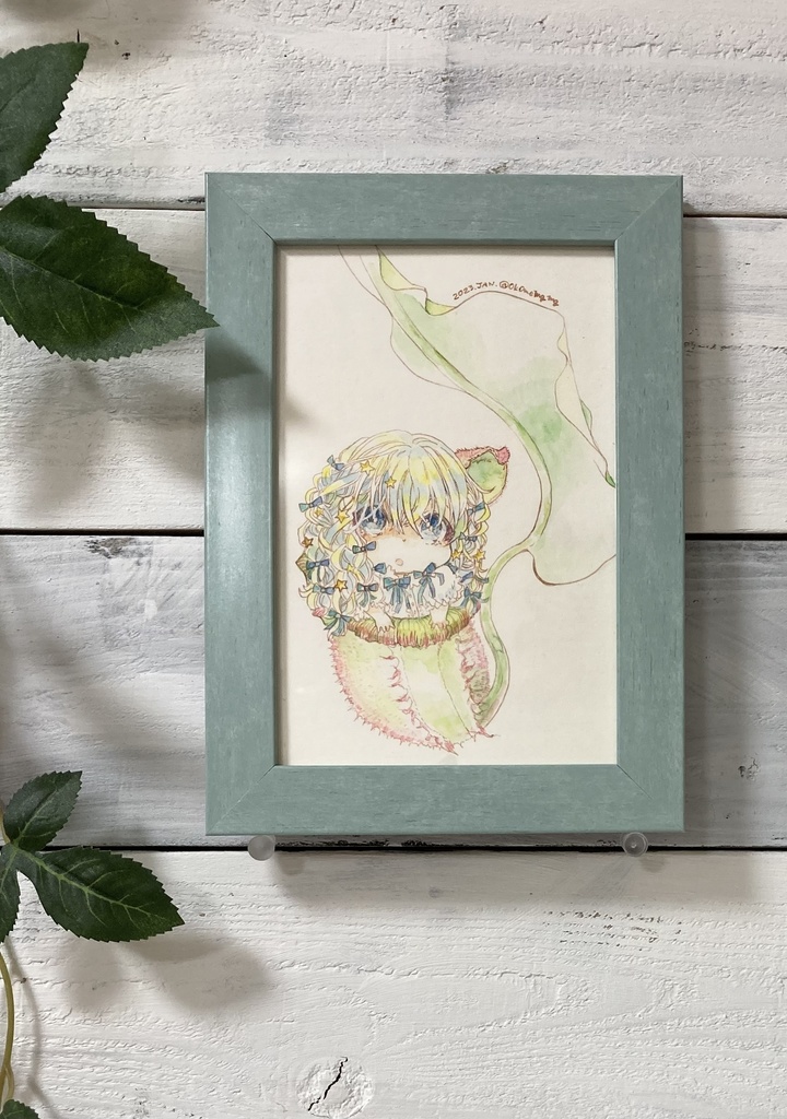 【透明水彩イラスト原画】003 ネペンテス少女【送料込¥3000】