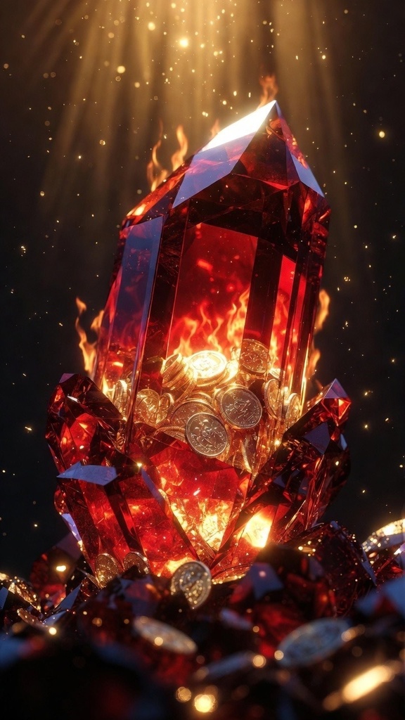 【お守り壁紙】情熱の炎・ルビー ❤️ 壁紙5枚セット