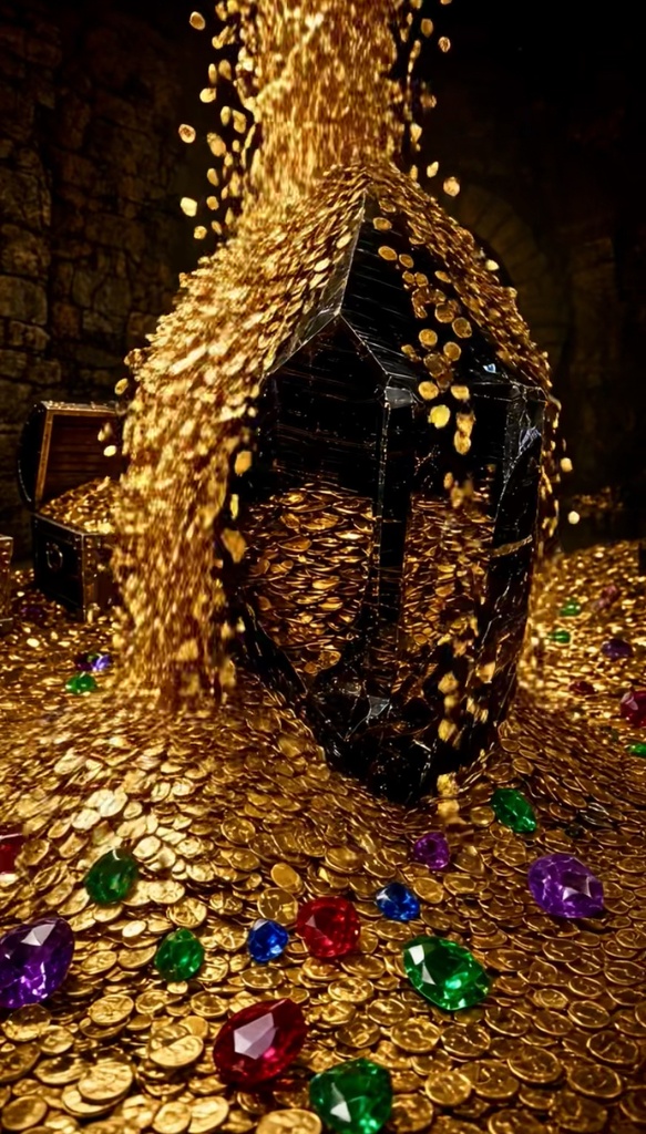 GOLDWAVE | Black Onyx & Golden Waterfall - 黒のクリスタルと黄金の滝