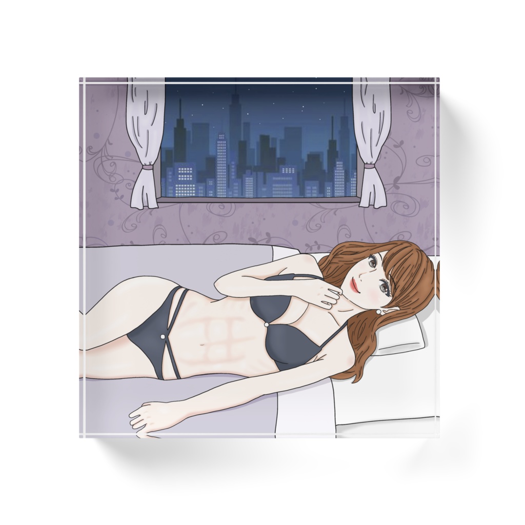 【腹筋女子の華】オリジナルアクリルブロック