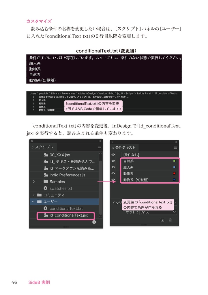 InDesignピンポイントガイド 条件テキストの用法と用量