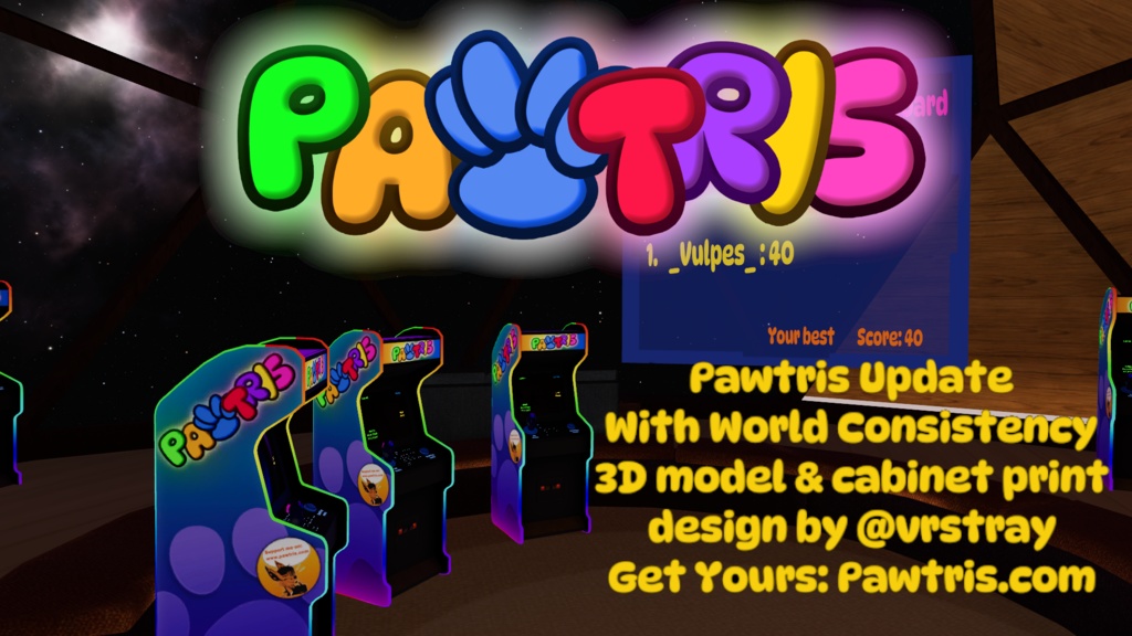 VR Arcade : Pawtris, VRChat World Asset