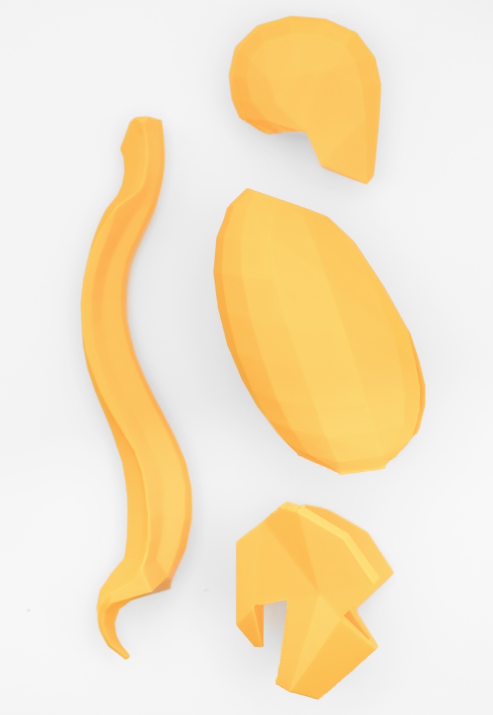 ローポリゴン骨格模型:体幹ver2(イエロー)