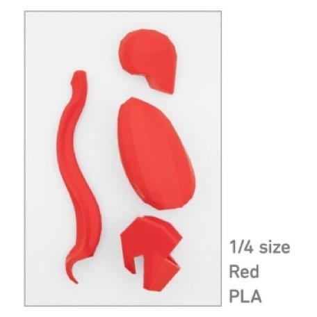 ローポリゴン骨格模型:体幹ver2(レッド)