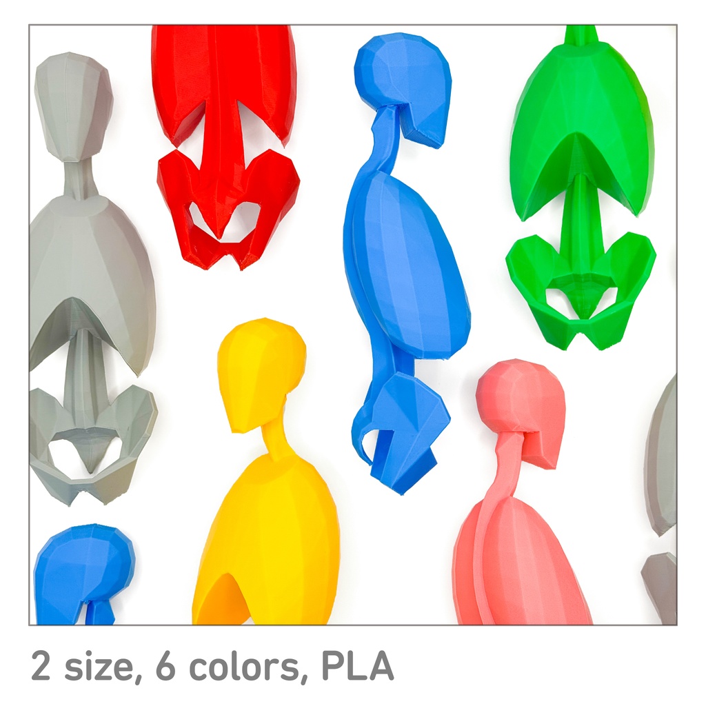 ローポリゴン骨格模型:体幹(連結タイプ)