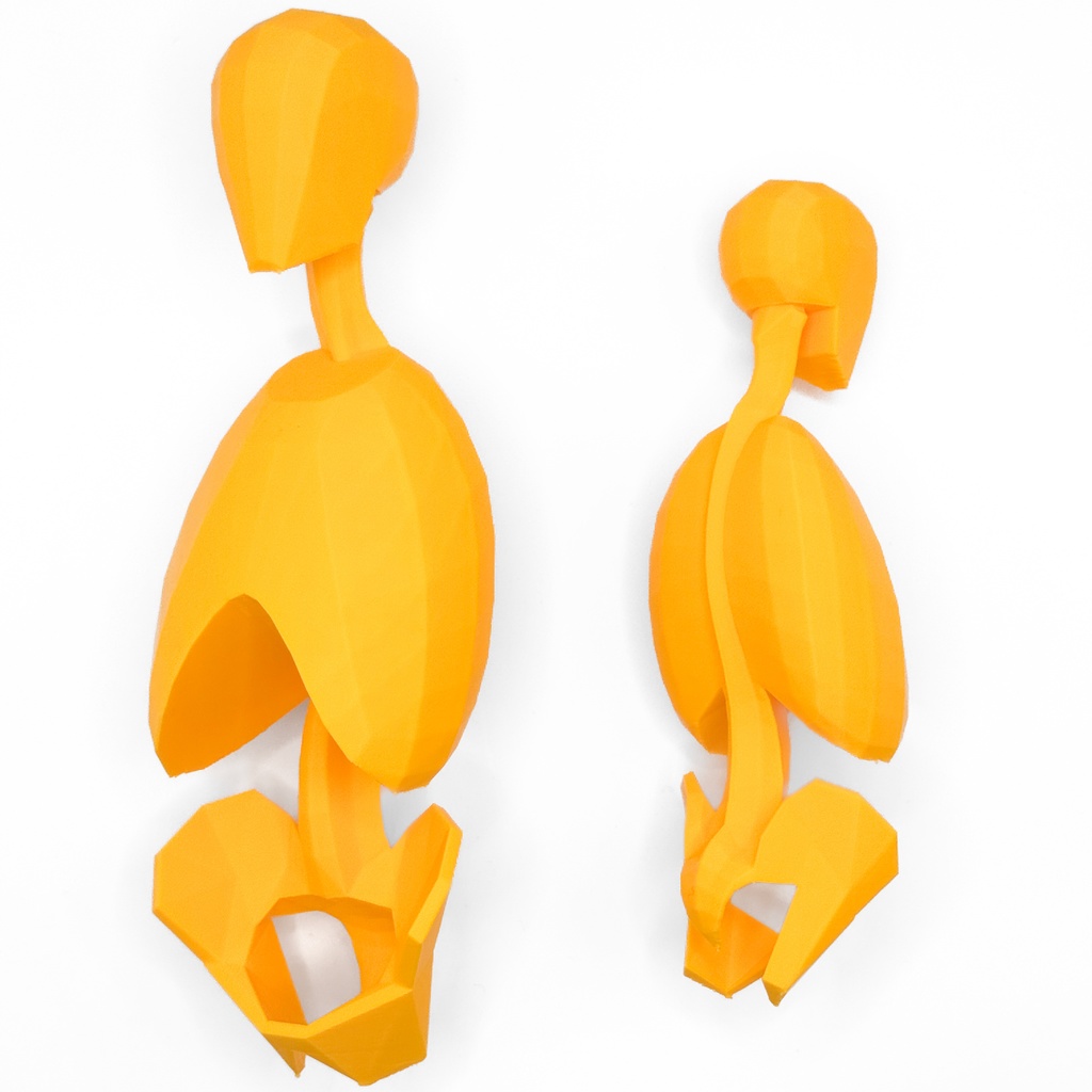 ローポリゴン骨格模型:体幹(連結タイプ)