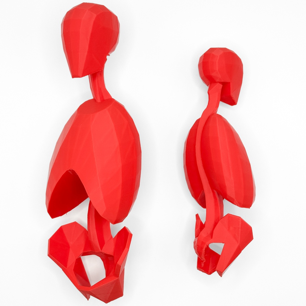 ローポリゴン骨格模型:体幹(連結タイプ)