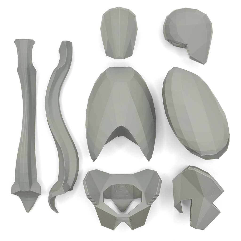 ローポリゴン骨格模型:体幹(分割タイプ)