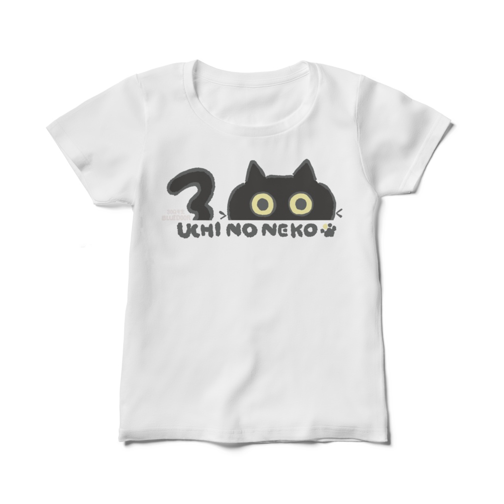 うちの猫T 一色猫ver.【白オッド 白 黒 グレー】