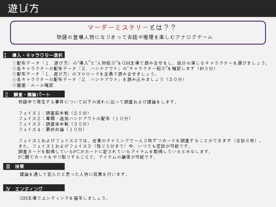 マーダーミステリー「黒白の使者」
