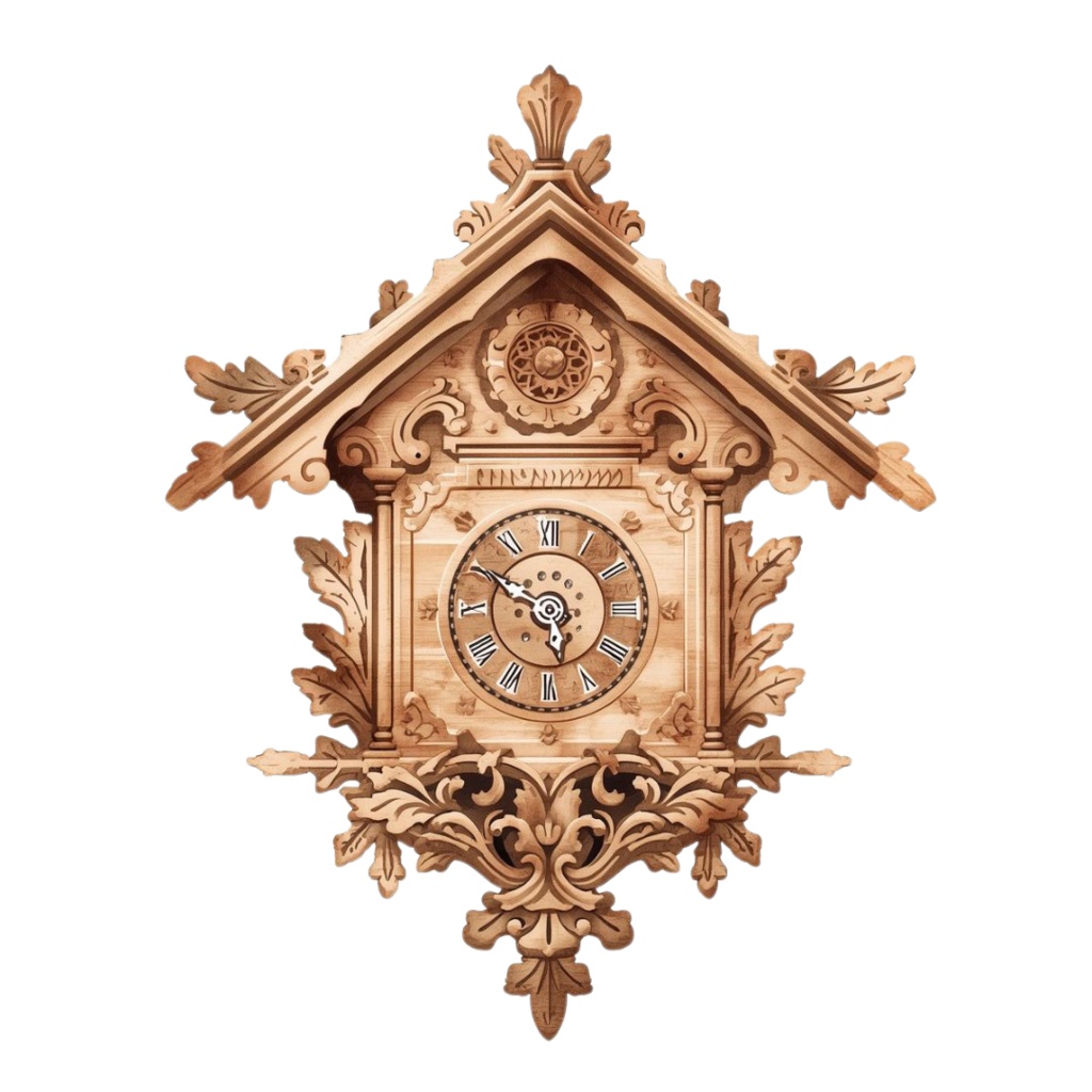 水彩画アンティーク時計のクリップアート素材13点セット|PNG背景透過