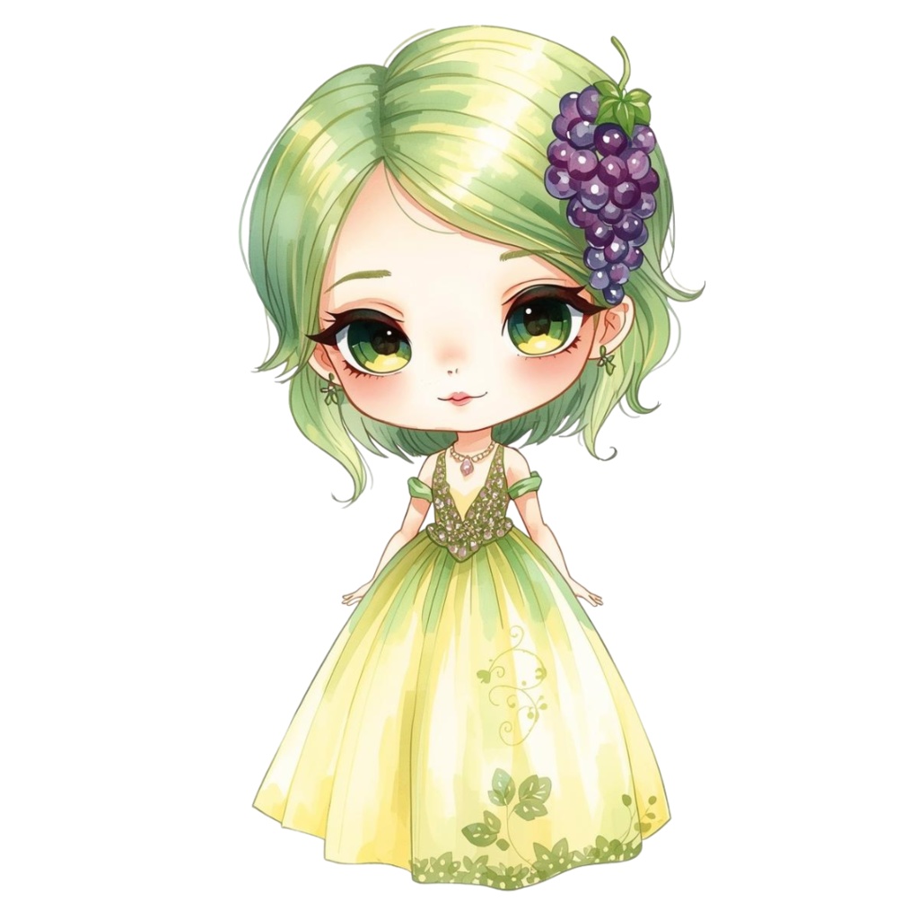 つぶグミ達の可愛い水彩クリップアート素材 11点セット|PNG背景透過