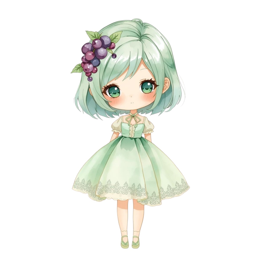 つぶグミ達の可愛い水彩クリップアート素材 11点セット|PNG背景透過