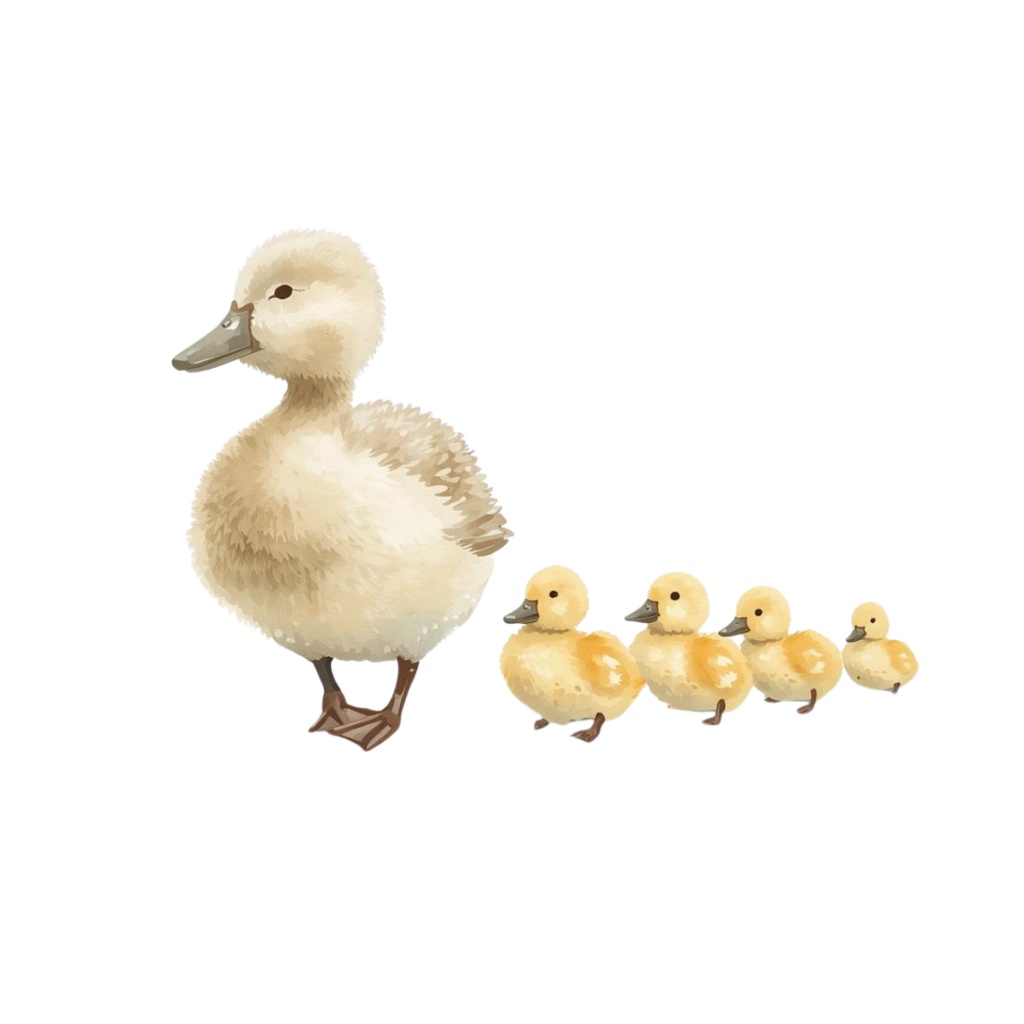 ふんわり可愛い動物親子の水彩画クリップアート素材12点セット|PNG背景透過